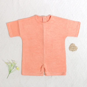 Professional Made Custom Summer Baby Girls & Boys Overall One Piece Outfits Terry Fabric Short Sleeve Baby Rompers Set