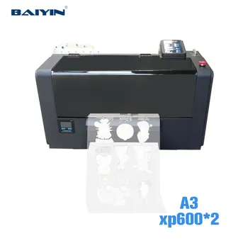 Baiyin Inkjet 33cm Film Printing Machine DTF 2Pcs XP600 Printheads A3 DTF Printer for Bottle Cup Wrap Sticker Printer