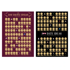 Hot Sale 100 Dates Scratch off Poster Wedding Gift for Couples Bucket List Couple Game Made of High Quality Offset Paper