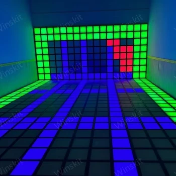 Interactive led dance 30x30 floor for kids 99 Games Glass  body brick lights disco dance floor