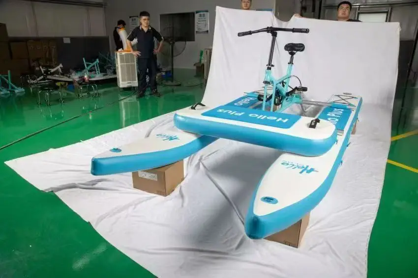 Latest Design High Quality Sea Floating Bicycle Water Inflatable Pedal Bicycle with Cushion for Sale