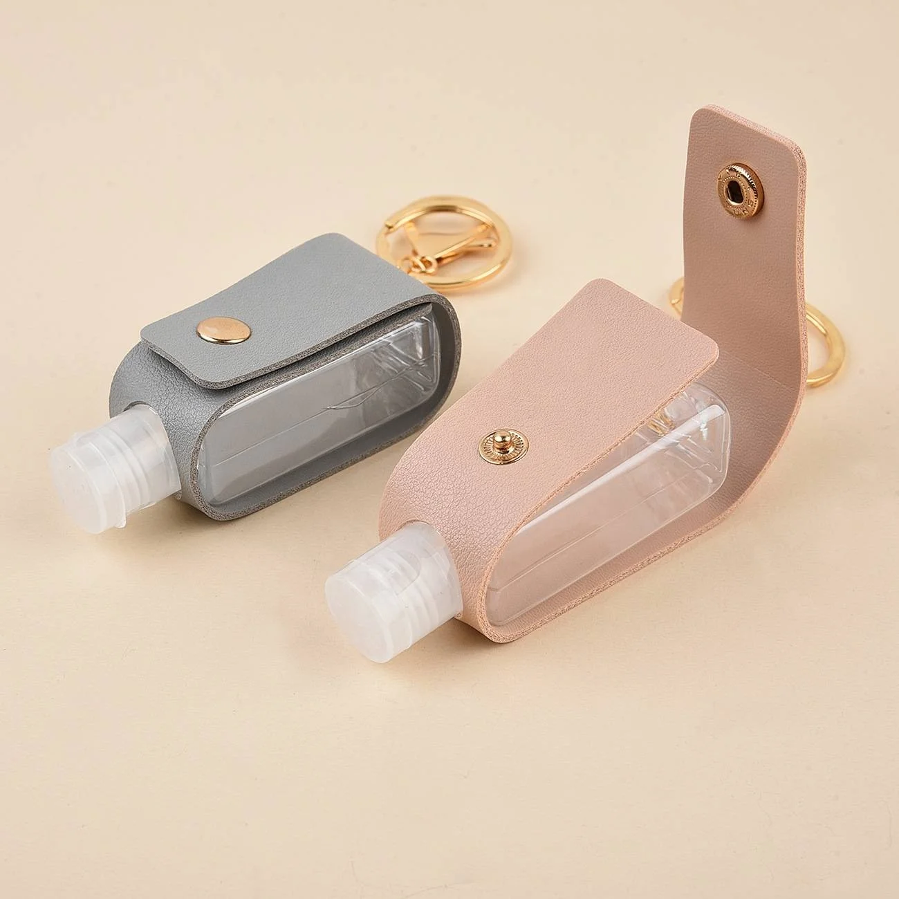 Оптовая продажа 30 мл портативный PU кожаный брелок для ключей пустые путешествия дезинфицирующее средство для рук Бутылка брелок Портативный ручной держатель бутылки алкоголя