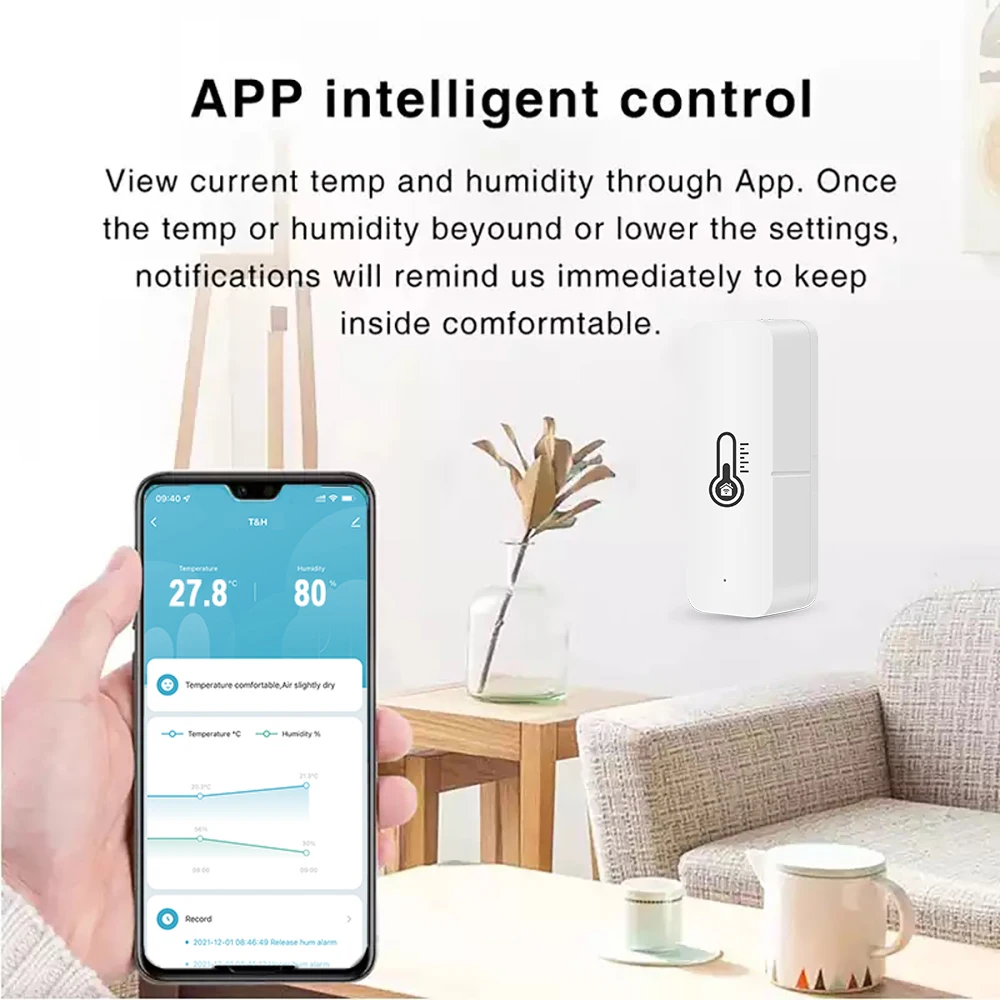 Tuya WiFi Temperature and Humidity Sensor Indoor Smart Life APP