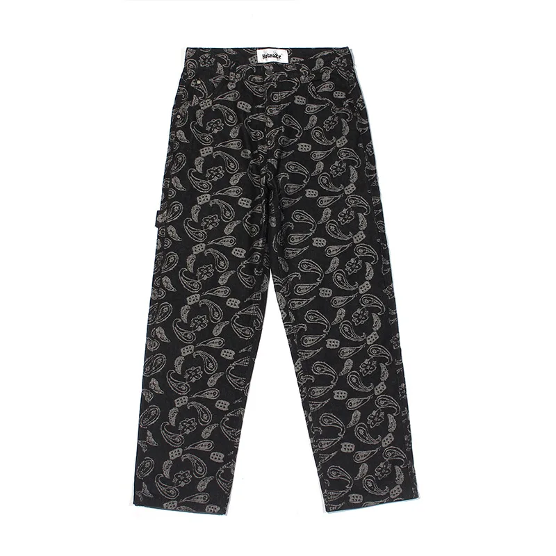 Custom Logo Laser Cut Jeans Baggy 