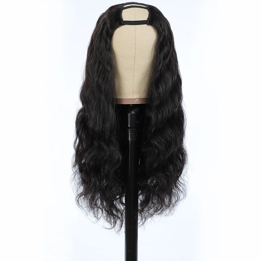 Brazilian Bone Straight U Part Wig Human Hair with Clips Cheap Upart Bob Human Hair Half Wigs for Black Women Remy