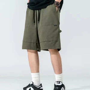 OEM & ODM ProductionSummer New Sports Ribbon Design Men's 100% Cotton Beach Shorts Woven Method Logo