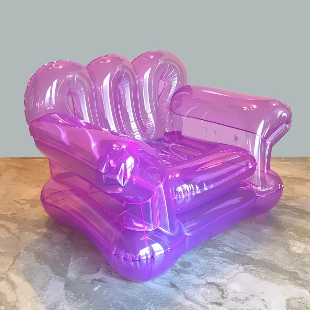 Clear Pink PVC Inflatable Air Sofa Set for Adults