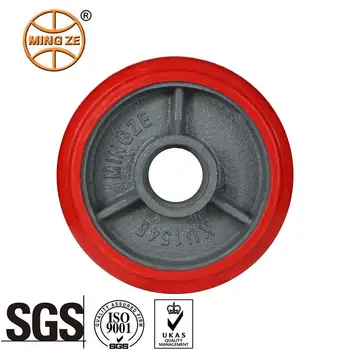 OEM Custom 4-8 Inch Unmarked Crown Tread Polyurethane PU Foam Caster Wheels Korean Heavy Duty Ball Bearing Cast Iron Casters