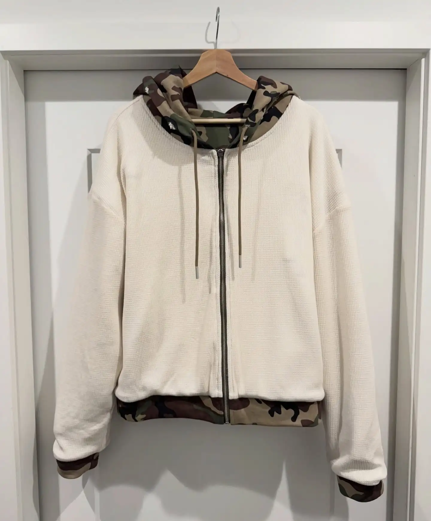 Manufacturer Custom Hoddie Hombre Dtg Printed 420 GSM Cotton French Terry Zip up Camouflage Camo Acid Wash Distressed Hoodie Men gallery 7