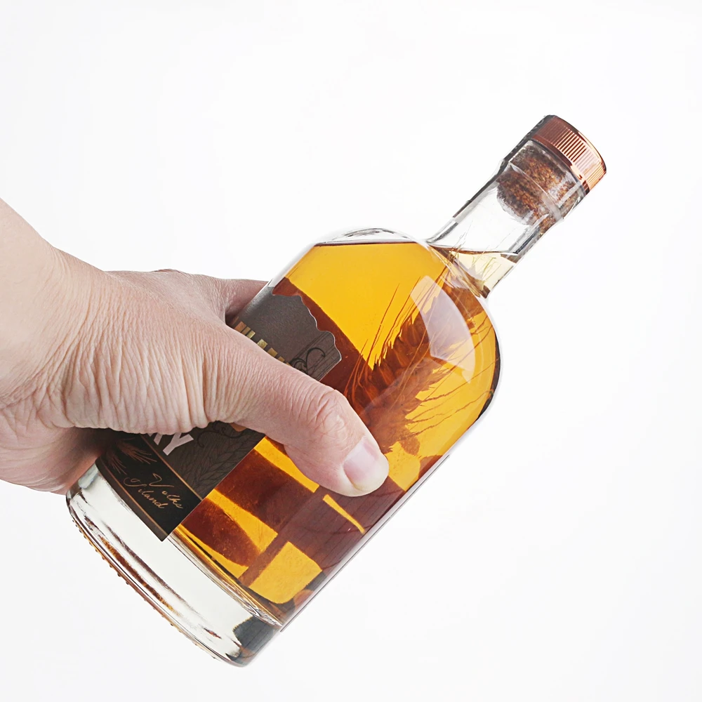 Stocked 100ml 200ml 375ml 500ml 750ml 1000ml  Clear Empty Custom Glass Bottle for Vodka Liquor Wine with Cork