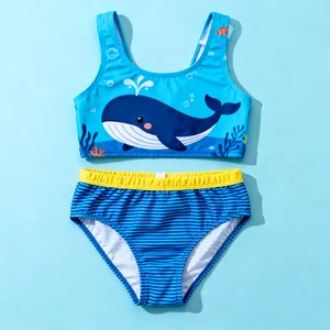 OEKO TEX Eco-Friendly Custom Girl Bikini Set Repreve Toddler Swimwear Quick Dry Breathable Baby Two Piece Swimsuit for Summer