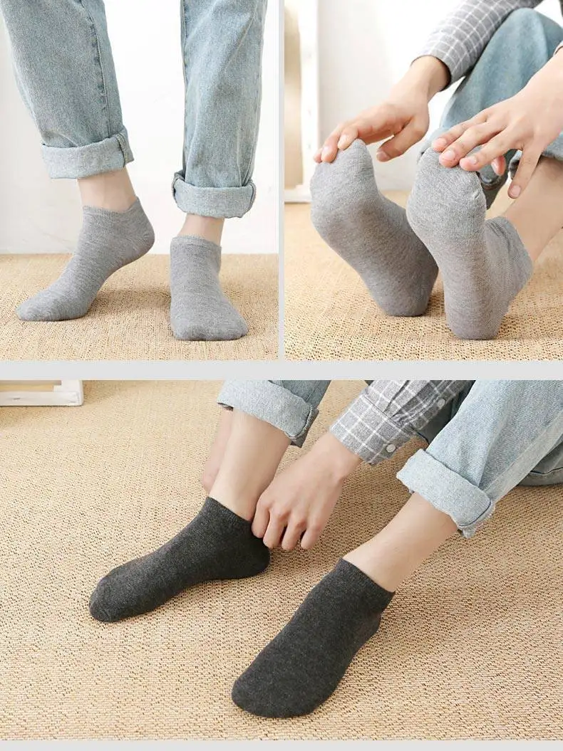 Accept Oem Service Custom Low-cut Men's Invisible Socks Pure Cotton ...