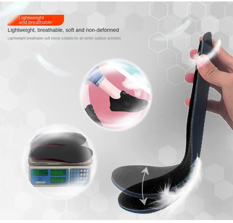 Carbon Fiber Intelligent Remote Control Usb Charged Winter Foot Warm Heated Insole Electric Insoles for Shoes Heated slippers