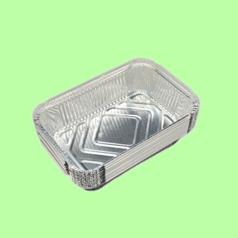 Great 850ml Silver Disposable Containers Aluminium Foil Food Packing with  Lid for Cooking Heating Storing Prepping Food