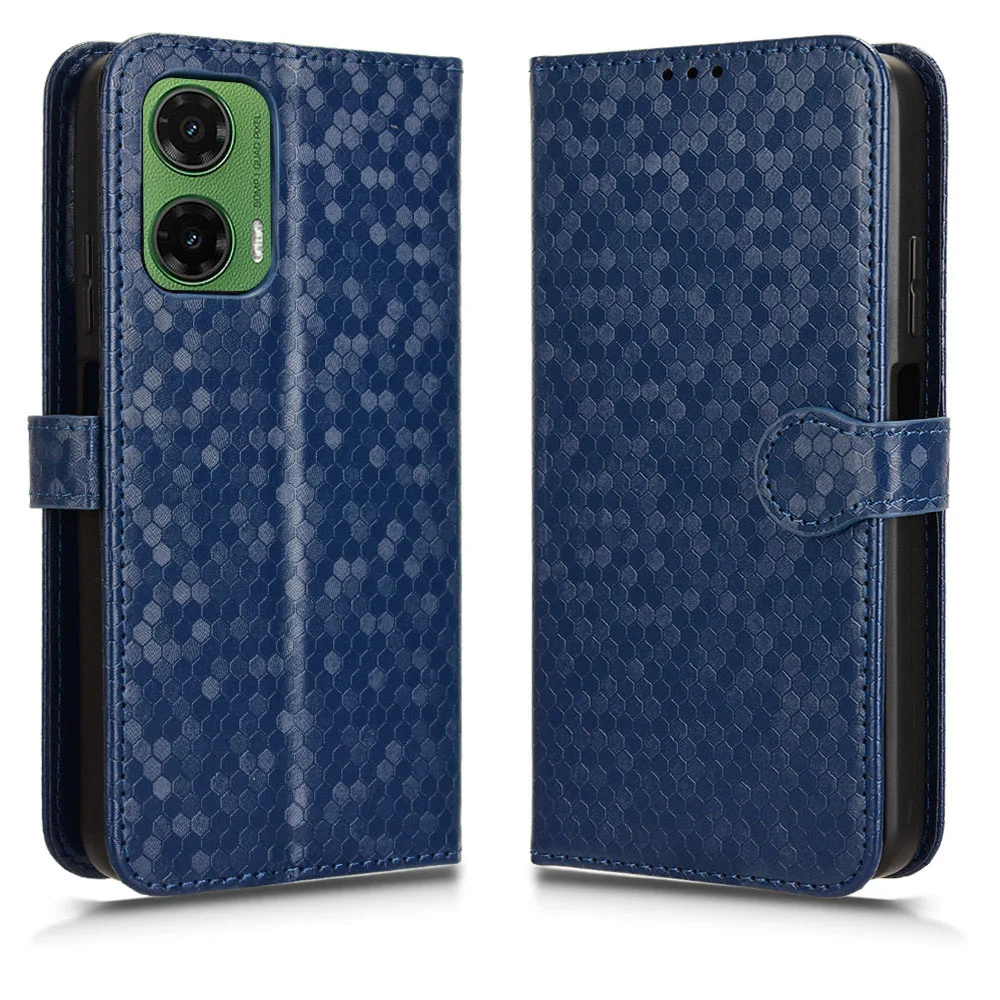 Étui portefeuille pour téléphone Laudtec Sjk891 carte luxe lanière motif à points vagues couverture d'affaires simple respectueuse de la peau Pour Moto G35 45 55  