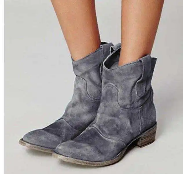 Botines Dama 1675 Piel Cafe Tacón Western Vaquero Mujer