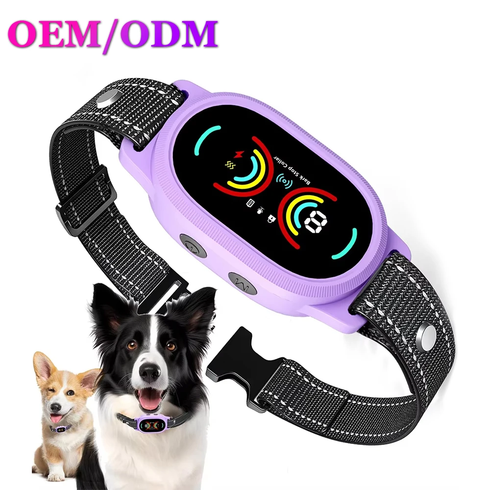 KI-Chip Anti-Bell-Halsband fr Kleine und Groe Hunde Smart Wasserdicht  IP67 Wiederaufladbar Umweltfreundlicher Kunststoff >20 Stunden Akkulaufzeit  Anti