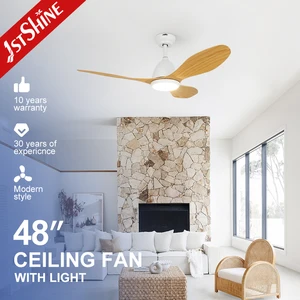 1stshine LED Ceiling Fan Durable Downrod ABS Blades Remote Control Ceiling Fan with Light