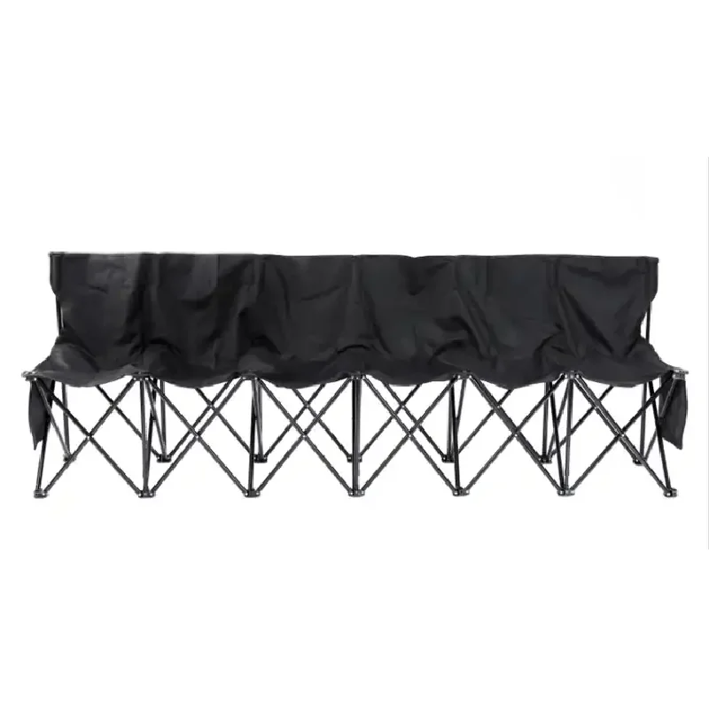 OEM Color Logo Outdoor Chair Multi Person Six Seat Folding Camping Chairs for Football Match