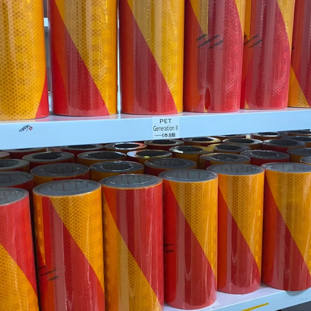 High Intensity Long Stripe Red And Yellow Reflective Tape Heavy Vehicle Rear Reflective Marking