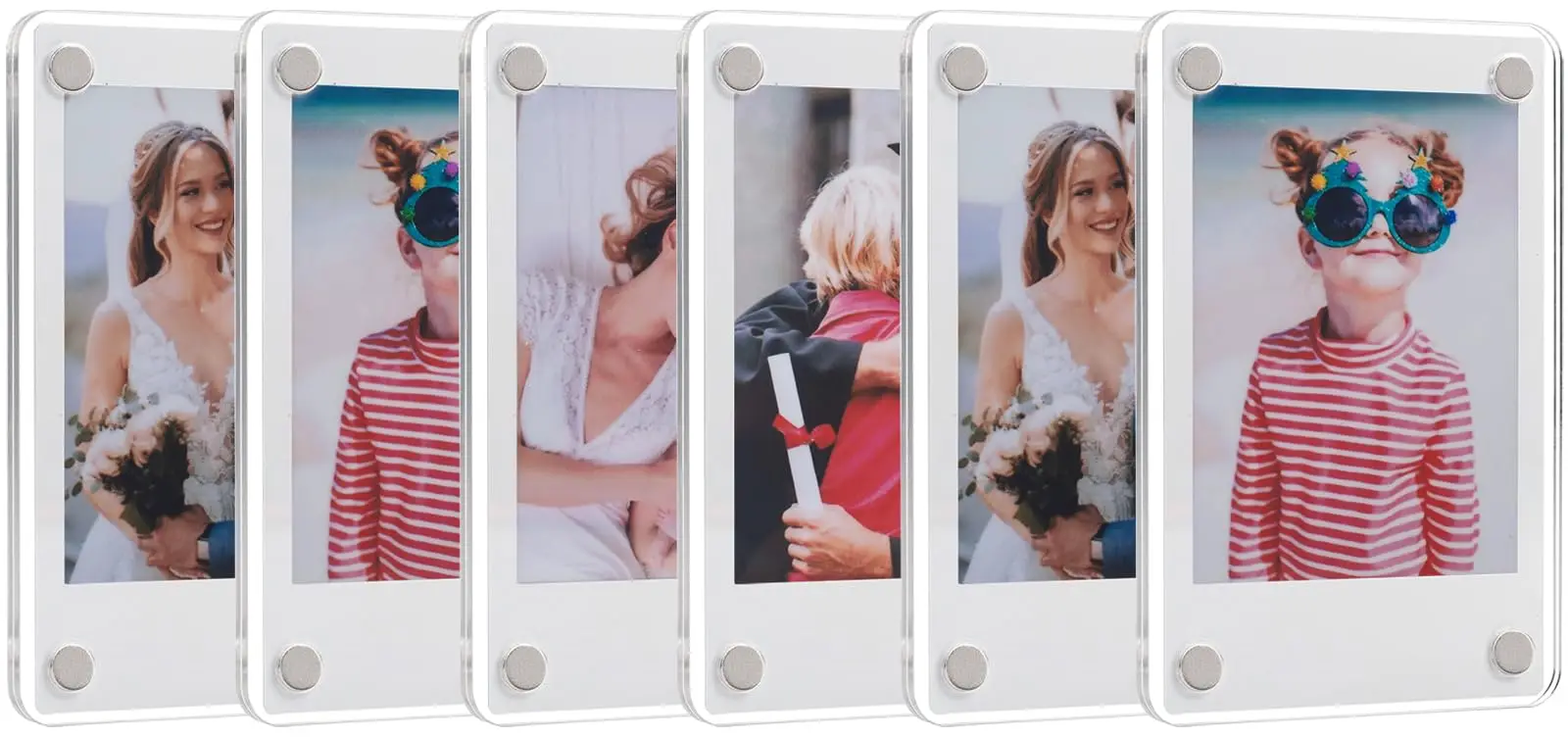 2.36 X 3.54 Inch Acrylic Fridge Magnetic Frame for Fujifilm Instax Mini, Double Sided Photo Refrigerator, Picture Display Frame manufacture