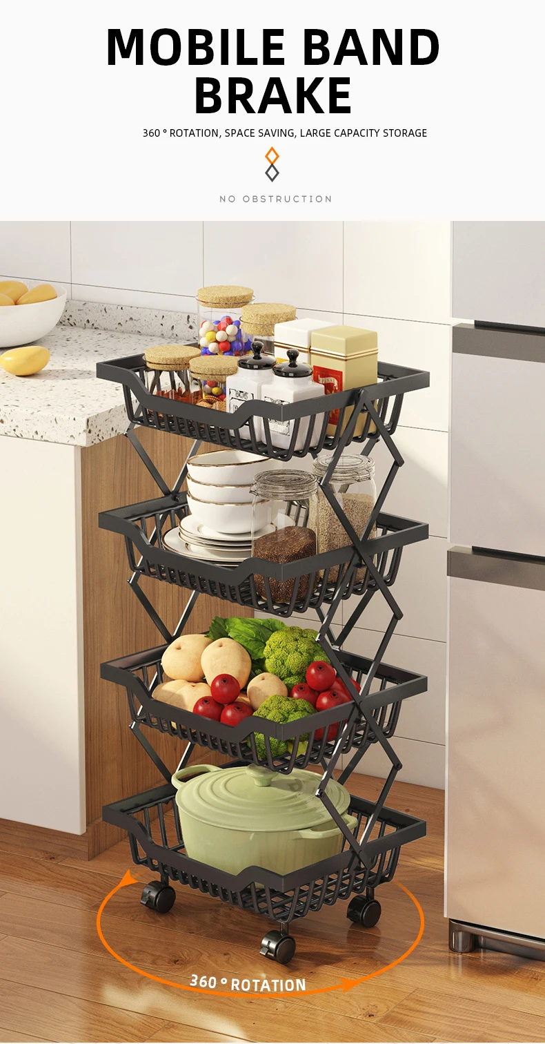 2022 New Household Kitchen Supplies Storage Rack Multi Floor Kitchen