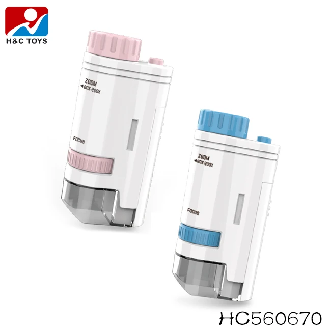 Educational portable multifunction 80X-200X microscope mini handheld kids microscope toy