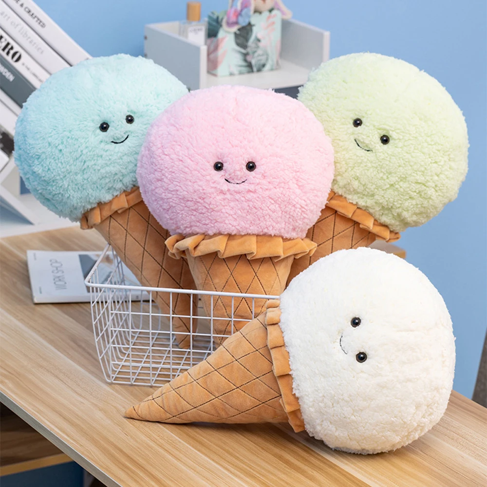 Fruit Flavor Ice Cream Cone Plush Toy for Kids & Toddlers