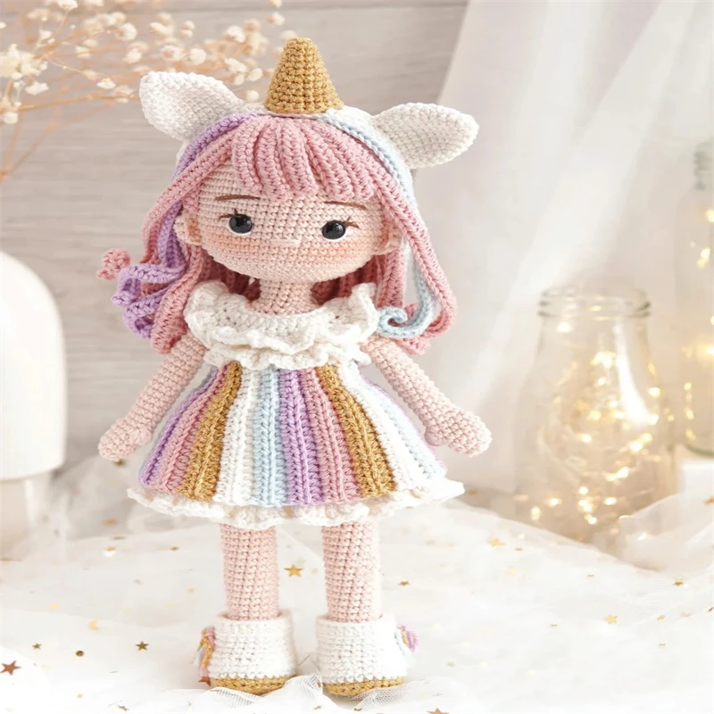 Personnalisé Crochet Fille Poupées Amigurumi Licorne Filles Au Crochet  Licorne Sofia Poupée pour Filles