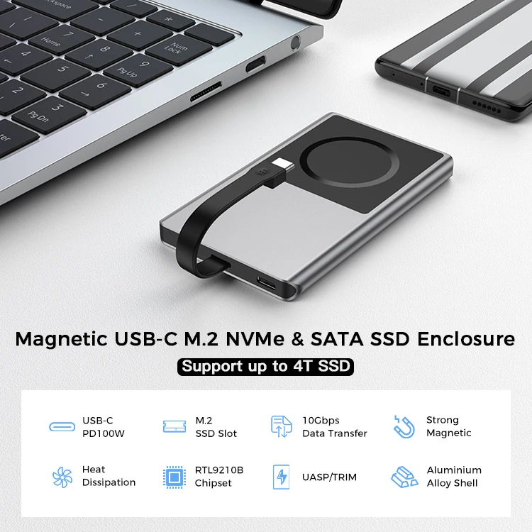 1TB Portable Magnetic SSD for Iphone 15 Series Android