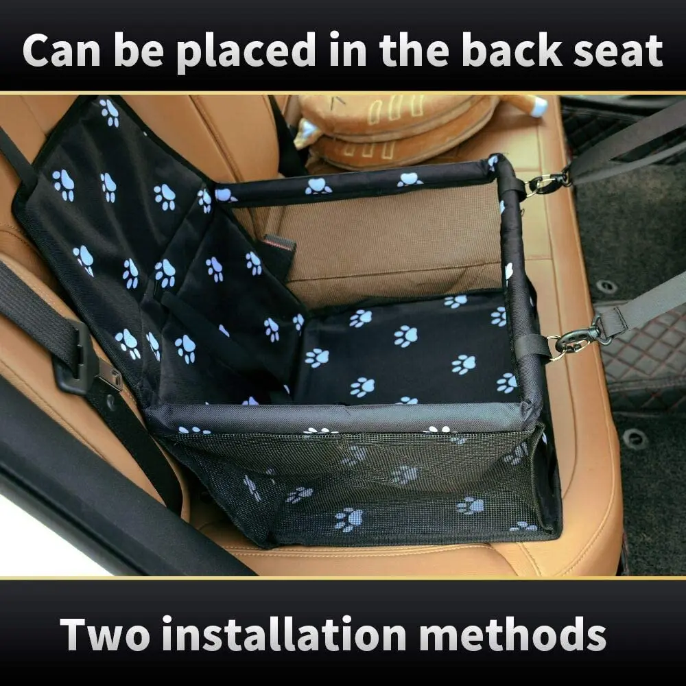 Pet Car Booster Seat Travel Carrier Cage,Oxford Breathable Folding Soft