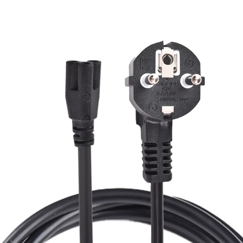 product koreankc eu schuko plug to iec c7 power cord 2 pin figure 8 cable for audio video device ce vde certified oem support-3