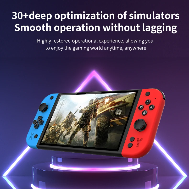 G90 7 Inch IPS Screen Retro Handheld Game Built-in 19,000+ Games Console Linux System with WiFi Connection for Factory Wholesale