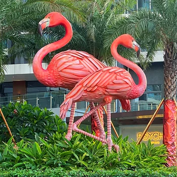 Custom Flamingo-Shaped Signage for Theme Parks Adorable Billboard Design