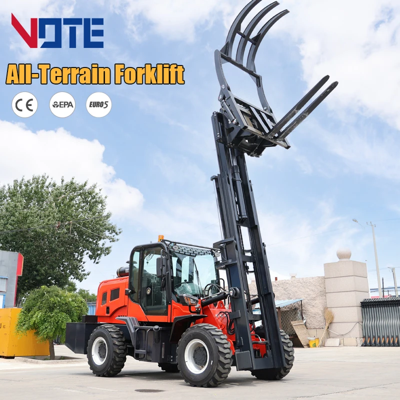 VOTE China 4x4 Drive Forklift off Road Four Wheel All Terrain Forklift 3Ton Truck Handling Equipment Applicable diesel Home Farm
