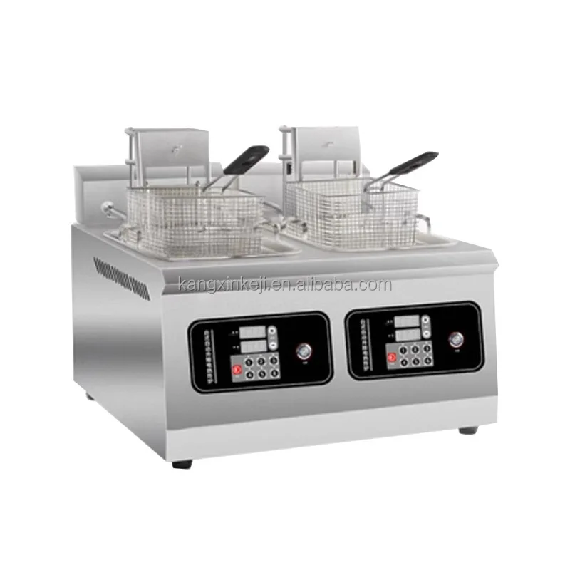 Large Capacity 14L Machine Double Electric Deep Fat Microcomputer Control Oil Fryer
