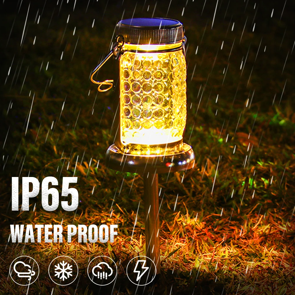 Solar Mason Jar Lights With Jars Rgb Waterproof Outdoor Hanging Garden ...