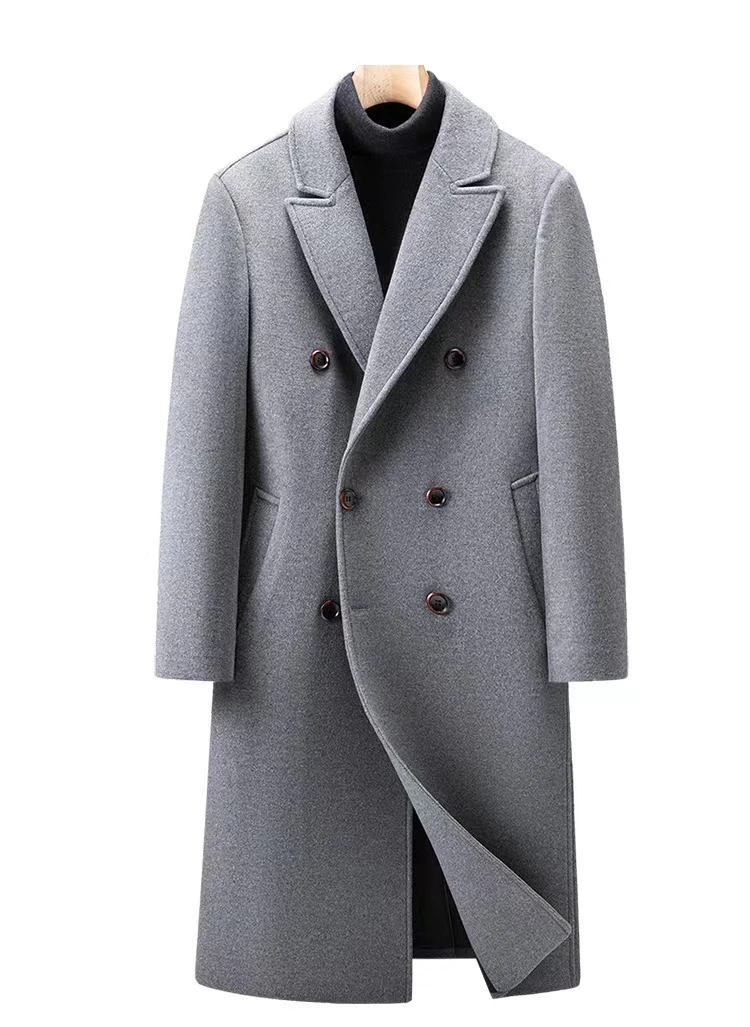 Men's Winter Coat Double Faced Wool Trench Blazer For Outdoor_voghion.com