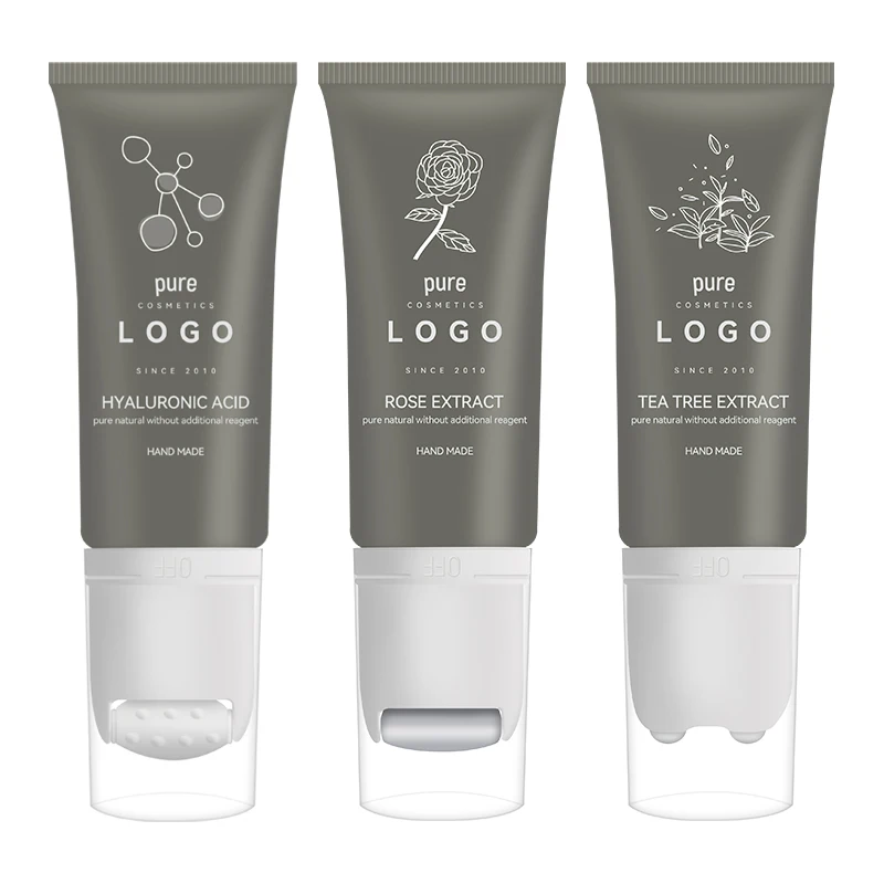 Multi Function Empty Squeeze Cosmetic Packaging Lotion Tube Stainless Steel Roller Ball Tube Massage Tube for Cream