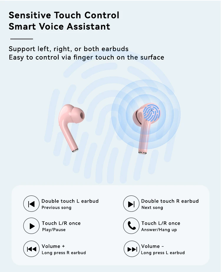 Akaudio Hot Selling Products Touch Control Earbuds Anc Noise Cancelling