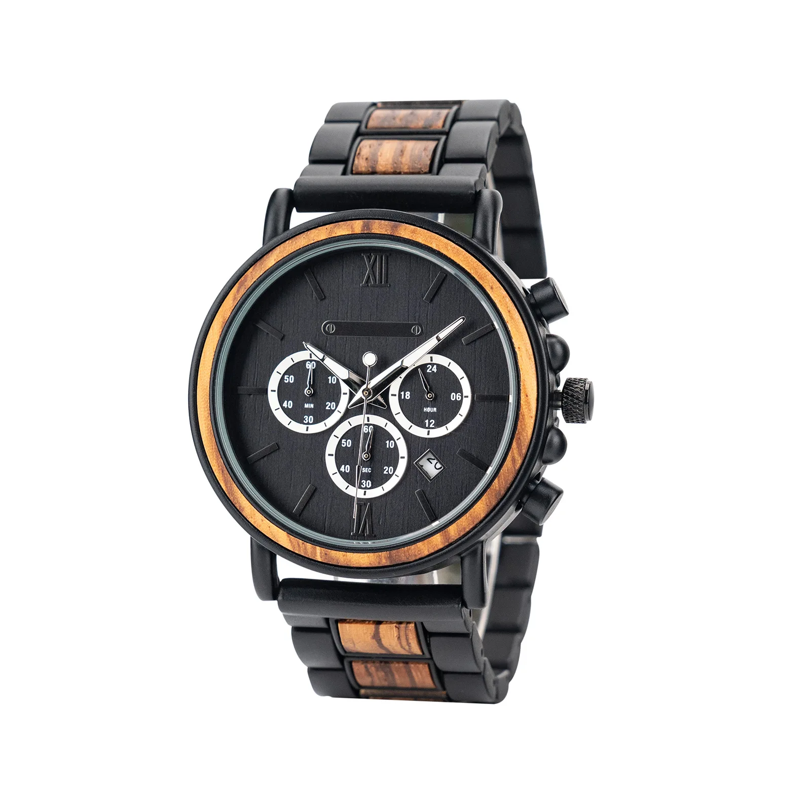 China Luxury Wooden Wrist Watch Waterproof Metal Wood Watches Mens