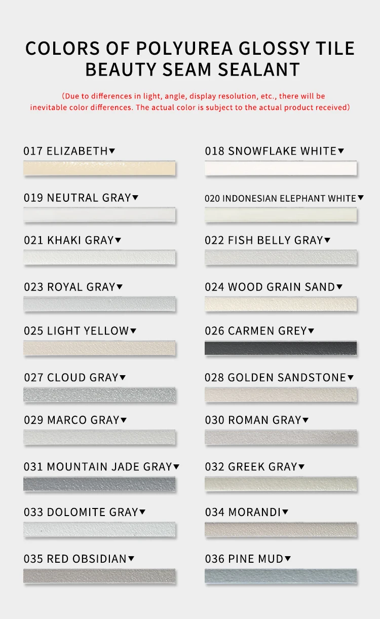 Yellowing Resistance Environmental Friendly Tile Jointing Polyurea