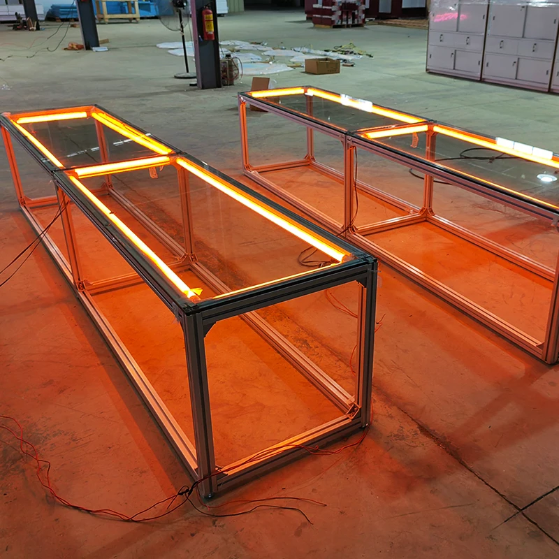 High Quality Aluminum Alloy Custom Design Display Rack With Led Light