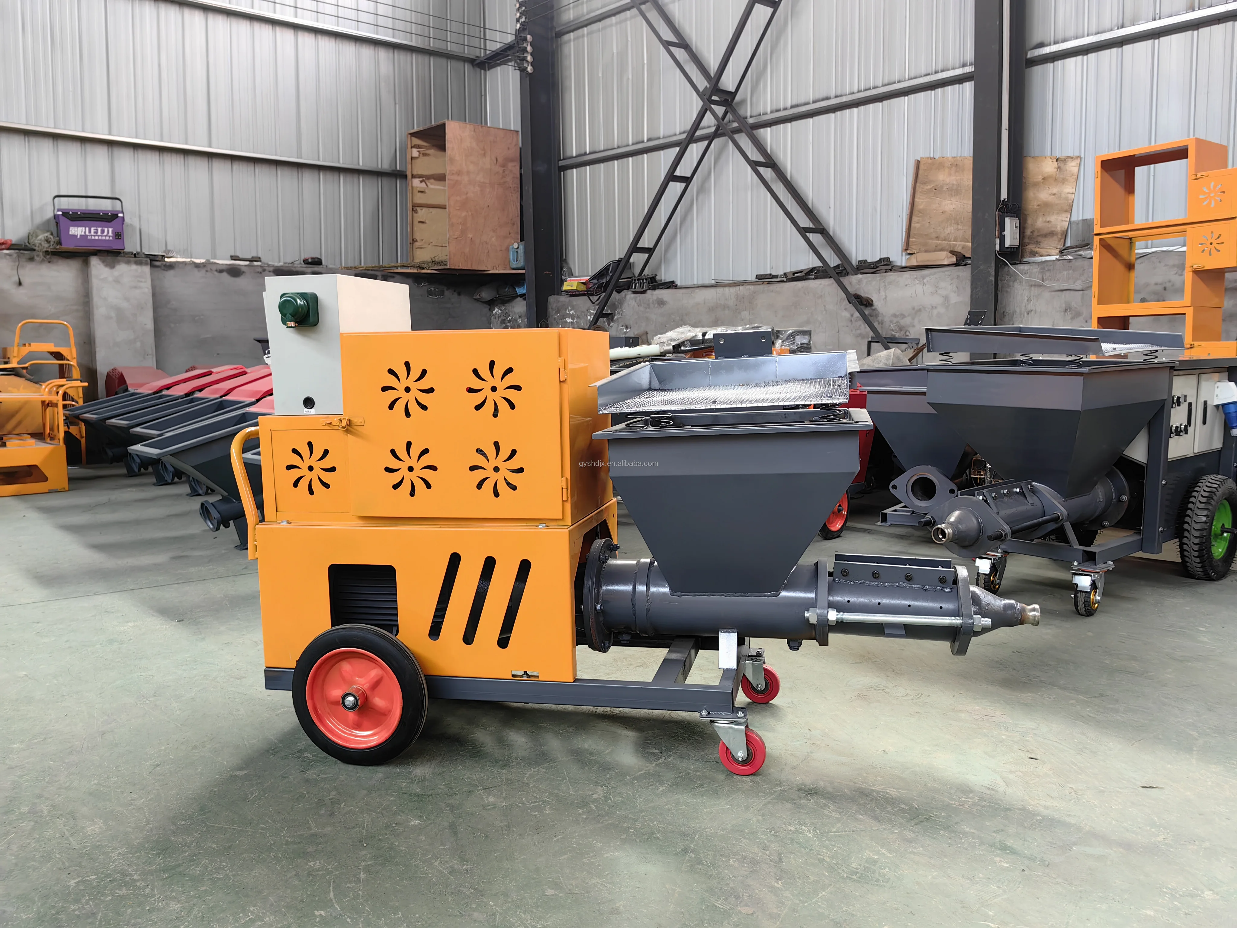 311 Portable Large Hopper Mortar Spray Machine Air Compressor ...