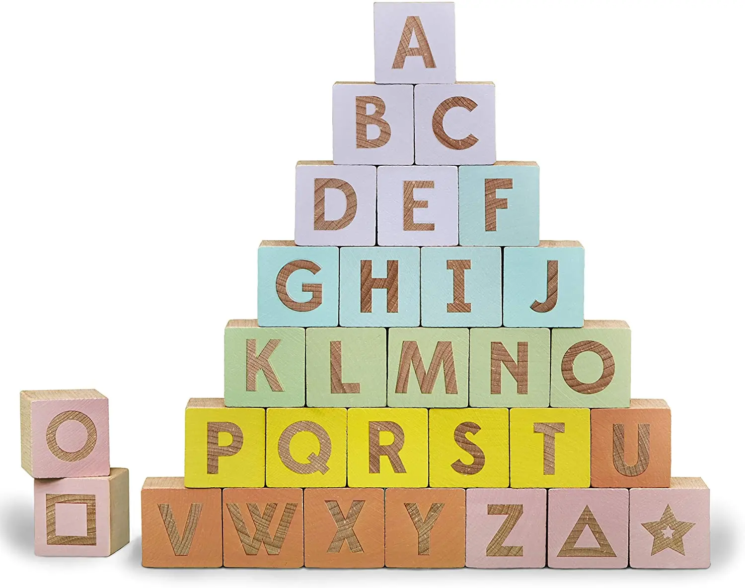 Wooden Abc Blocks. Toy Stacking Block Set For Toddlers,Infant Or