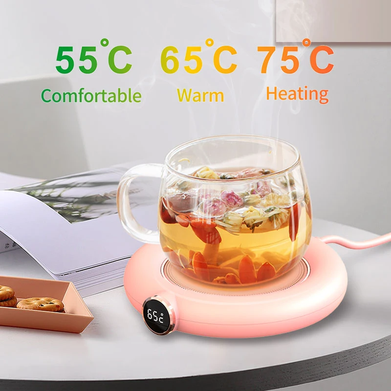 Desktop Intelligent USB Cup Heater Mug Warmer Smart Thermostatic Cup Coaster Heating Mat Pad Coffee Milk Tea