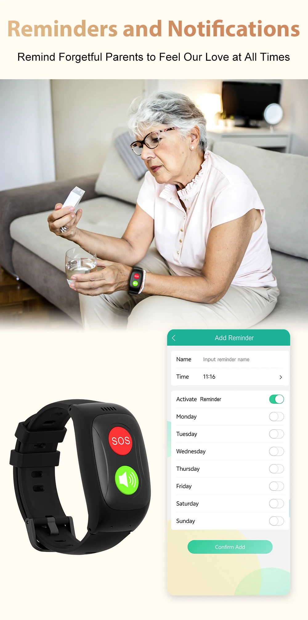 Ip67 Gps Smart Watch For Seniors With Fitness Tracker & Fall Detection