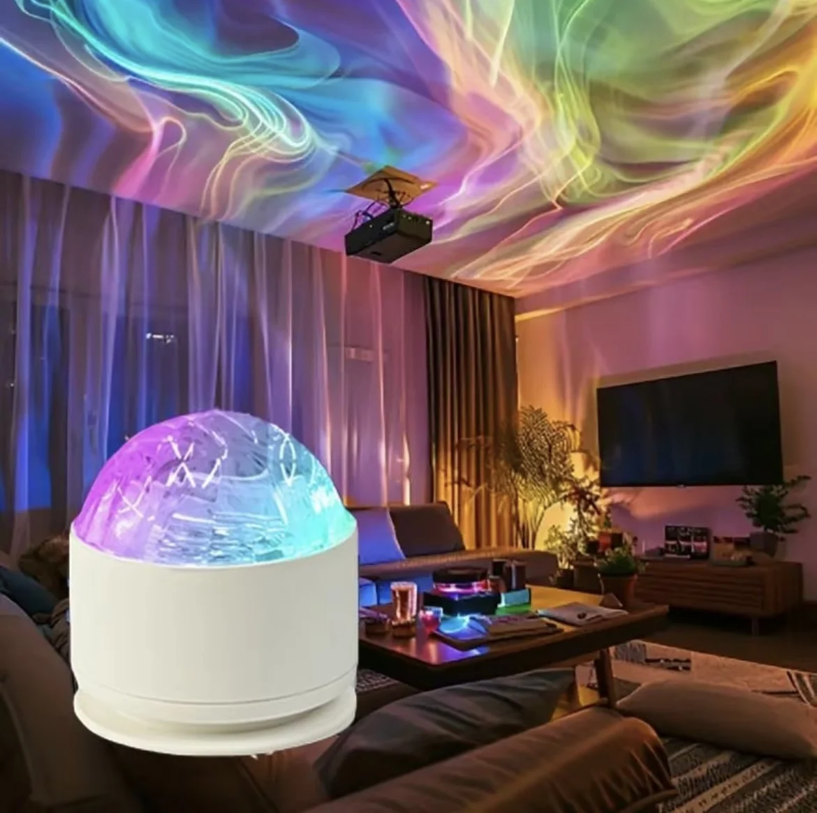 Wholesale Northern Lights Ocean Wave 3D Holographic Water Ripple Projector Light Remote Control USB/Type-C Powered Living Room