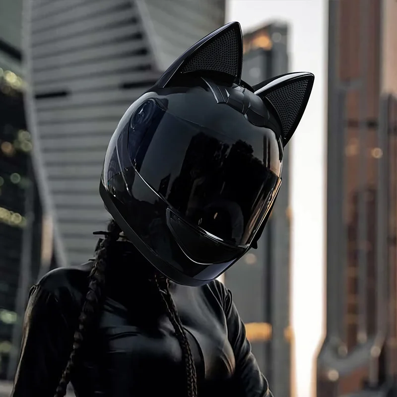 cat motorcycle helmet anime girl Ears Pink - Accessory Biker Kitten