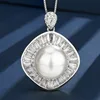 Platinum White Pearl Pendant with chain